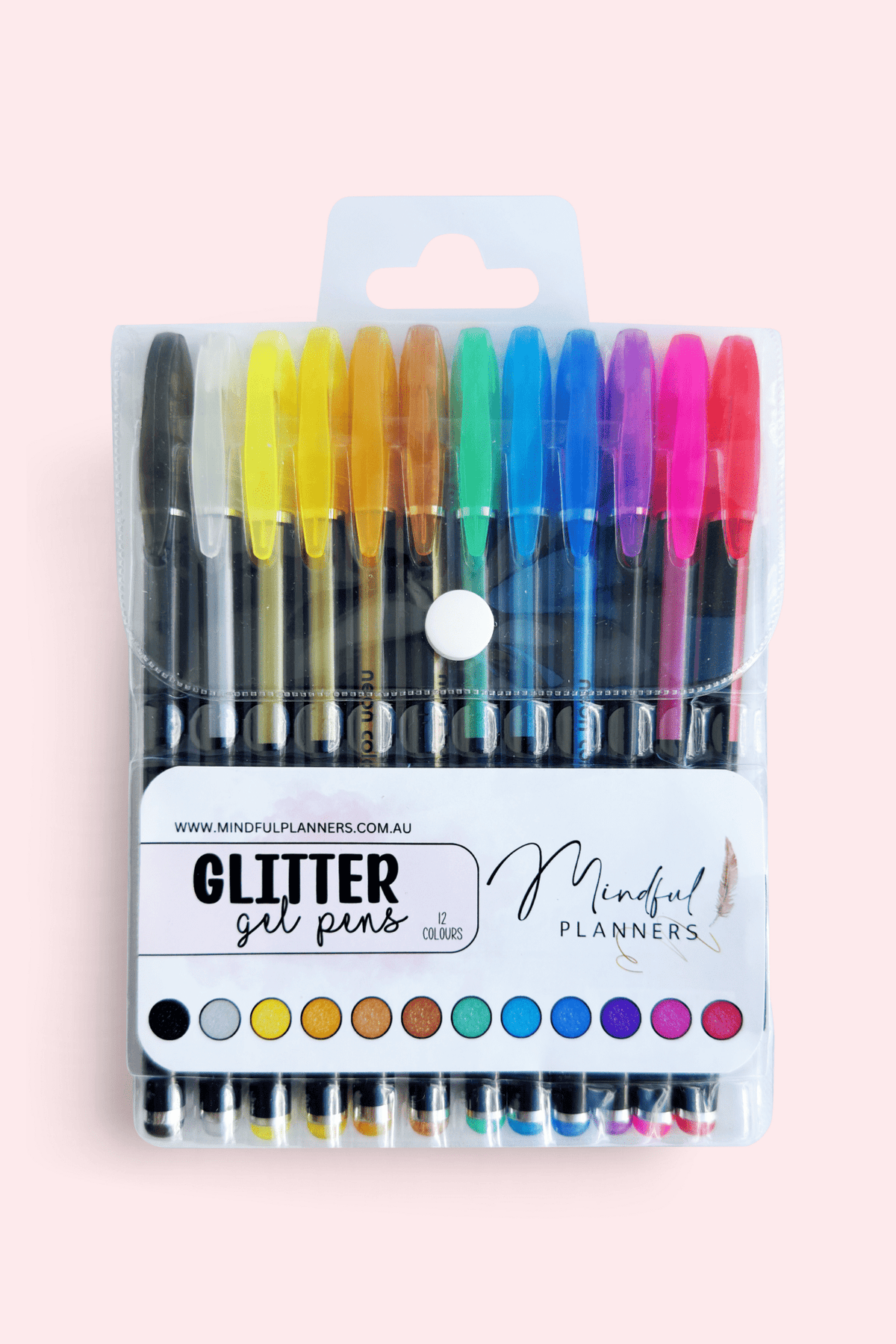 12pc glitter gel pens for journals, sparkly journaling pens Australia