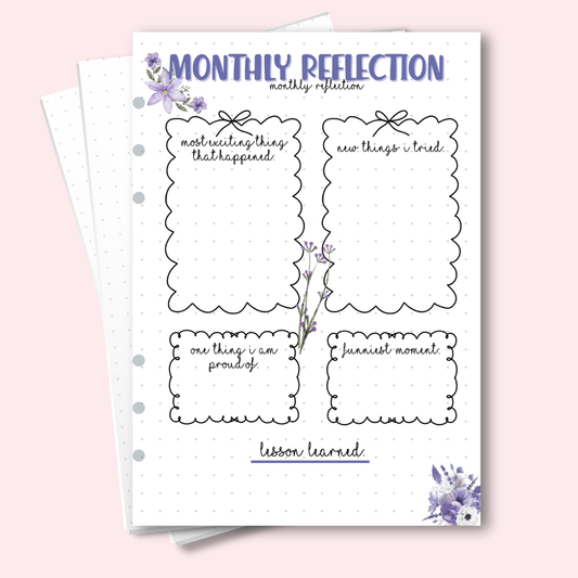 A5 June monthly reflection bullet journal page