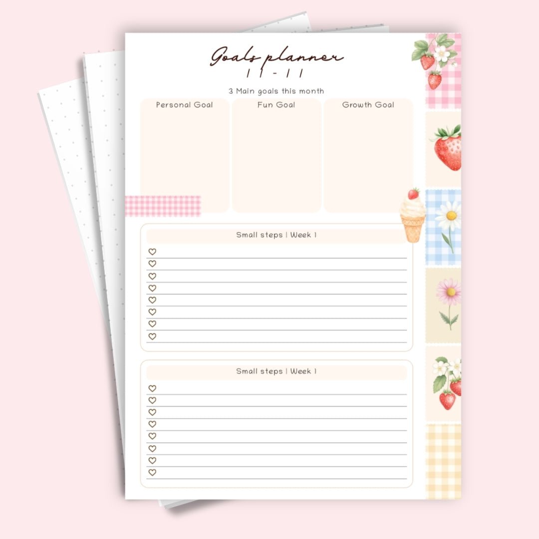 A5 May 2026 goals planner printable with monthly calendar and weekly goal breakdown for mindful journaling