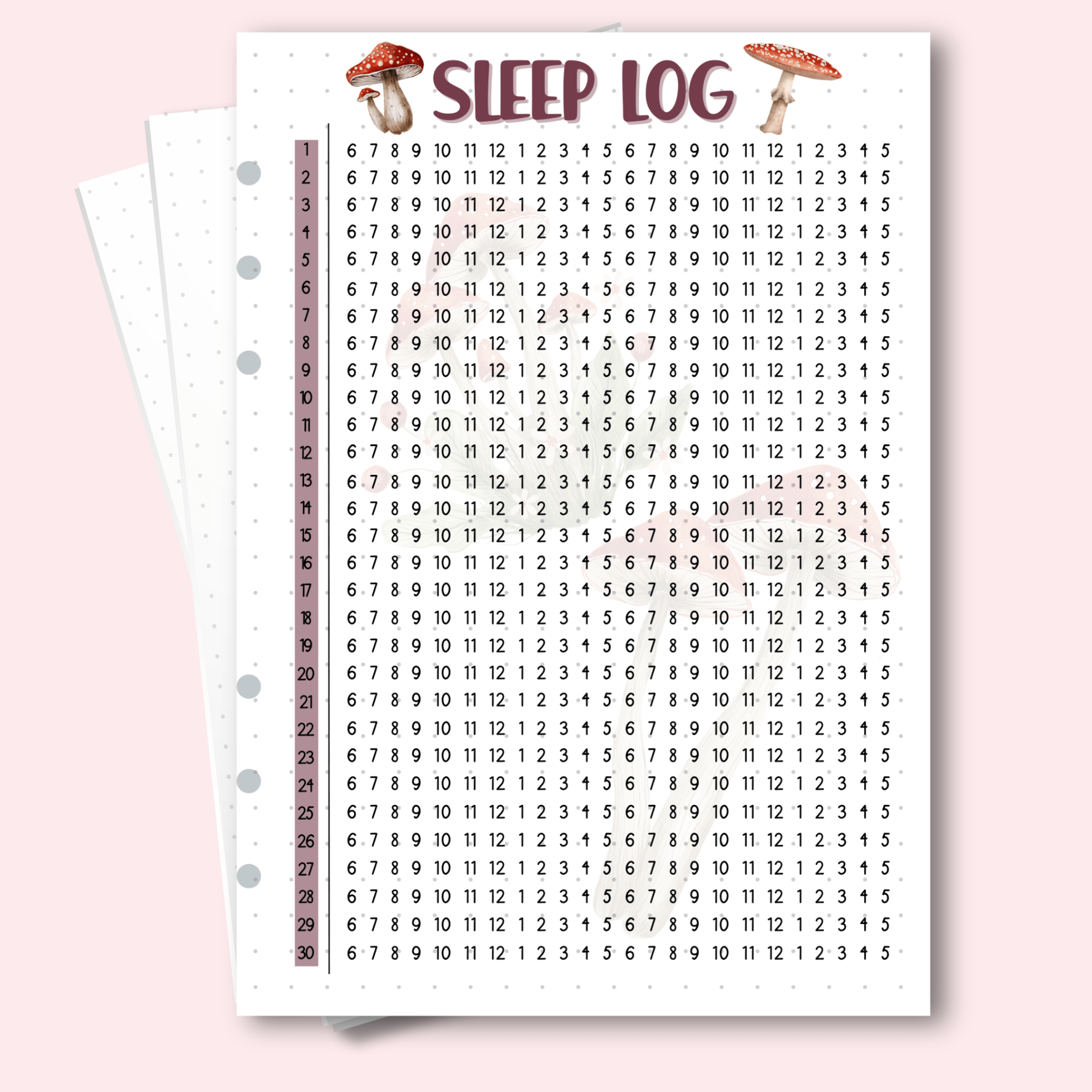 A5 September sleep log page for tracking hours, quality, and notes.