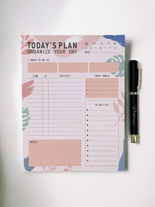 A5 Today’s Plan notepad with magnet to organise your day with flexible time blocks