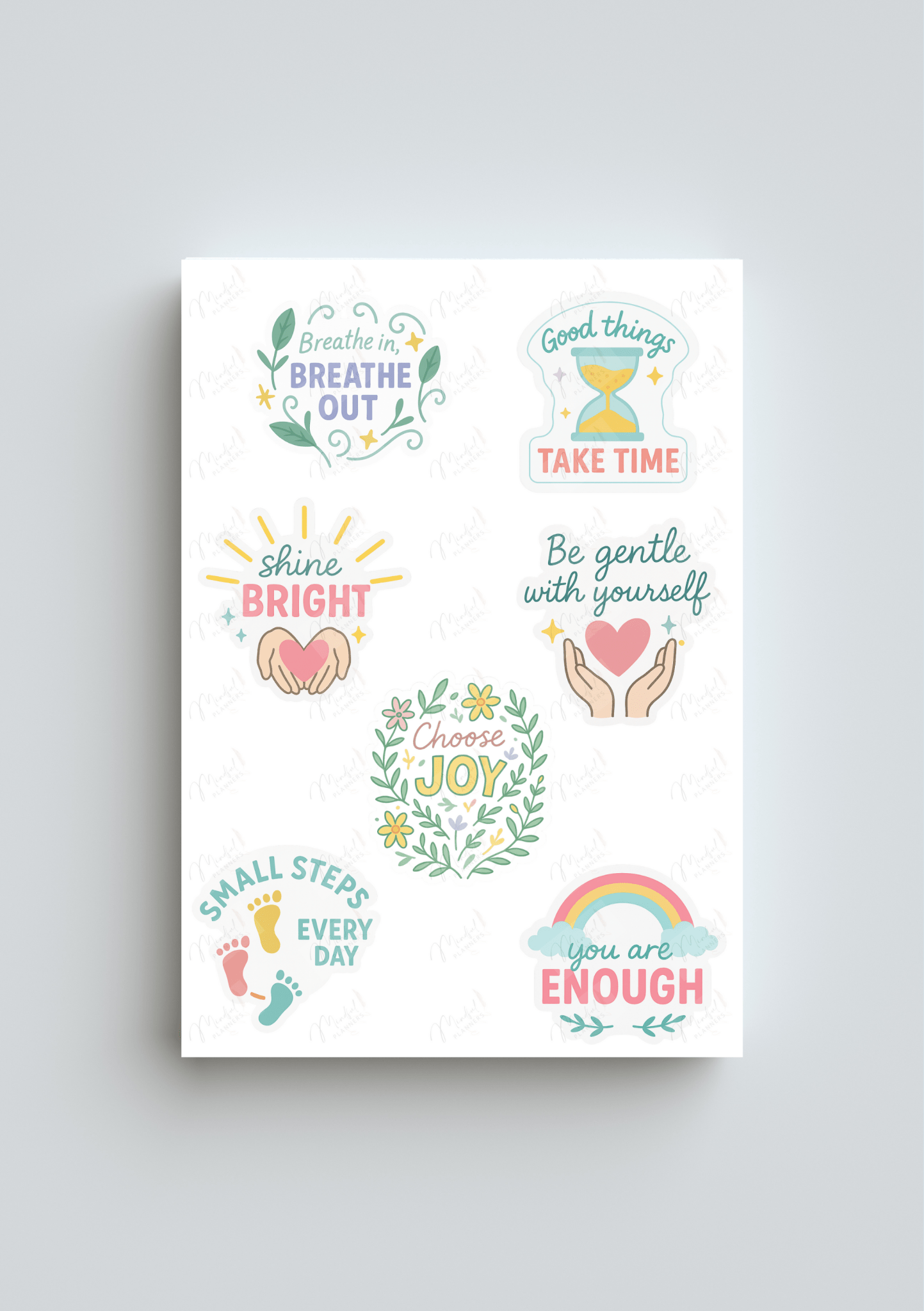A5 You Are Enough Sticker Sheet with affirmations for bullet journaling