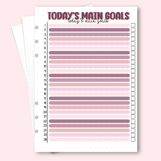 A5 daily goals tracker bullet journal page