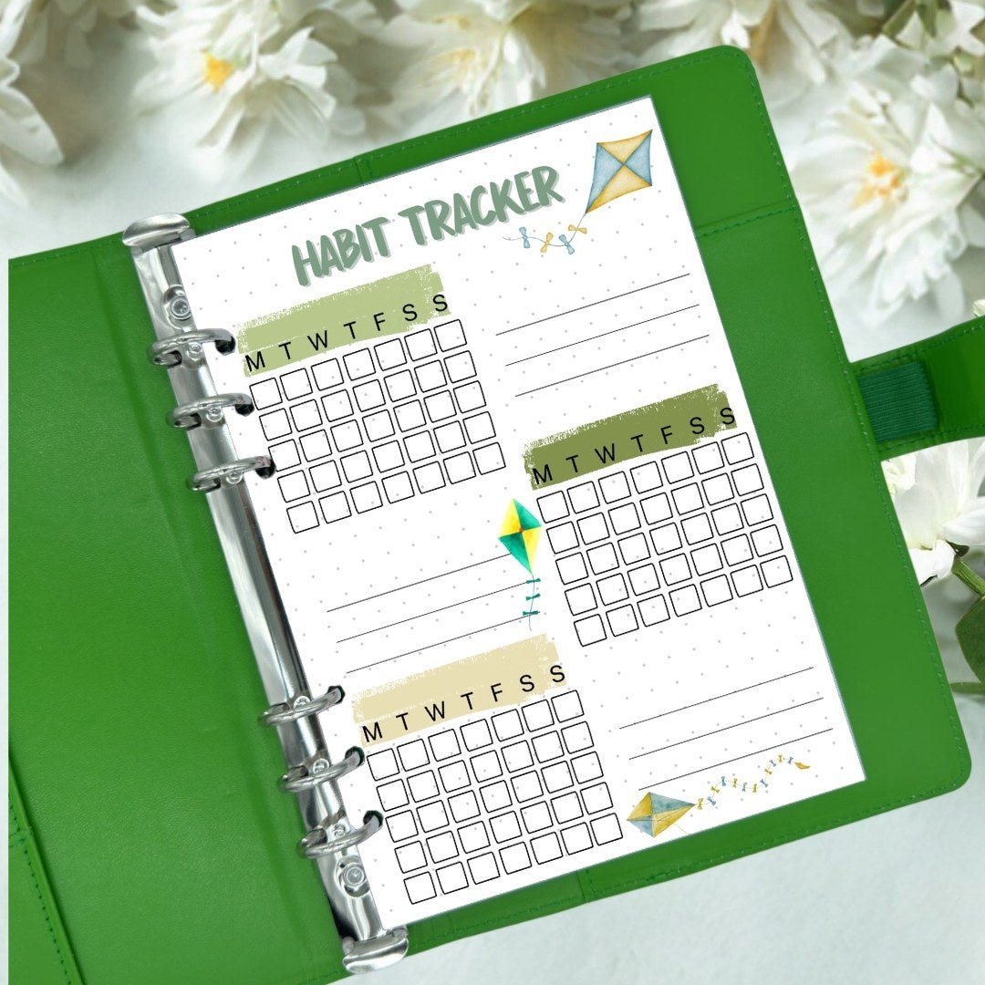A5 habit tracker planner insert for building daily routines