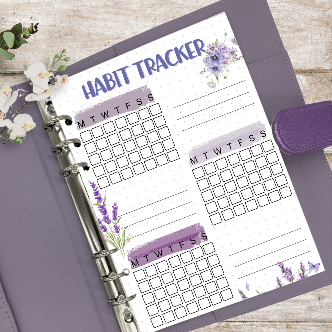 A5 journal insert for daily habit tracking