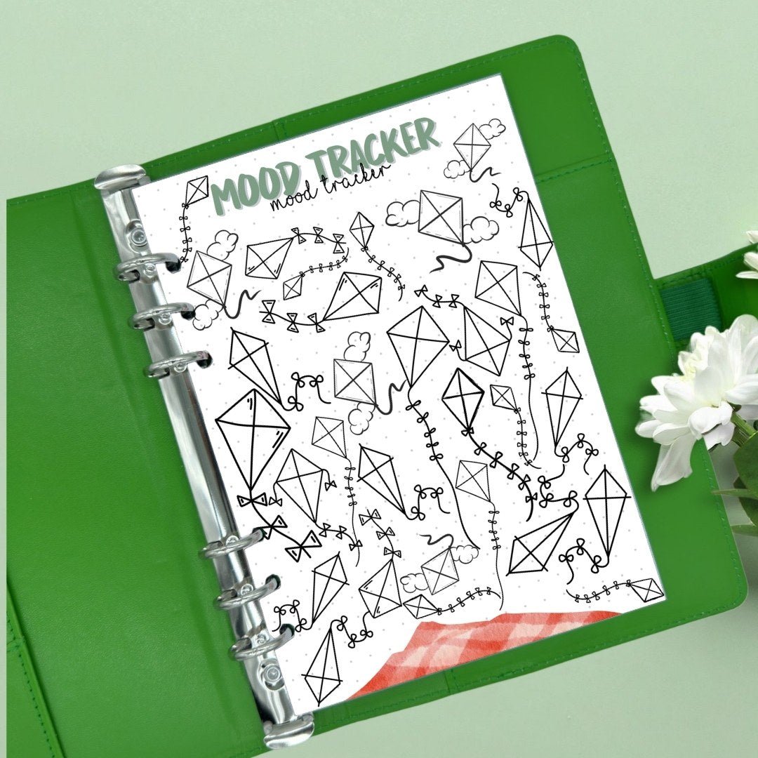 A5 mental health mood tracker planner insert