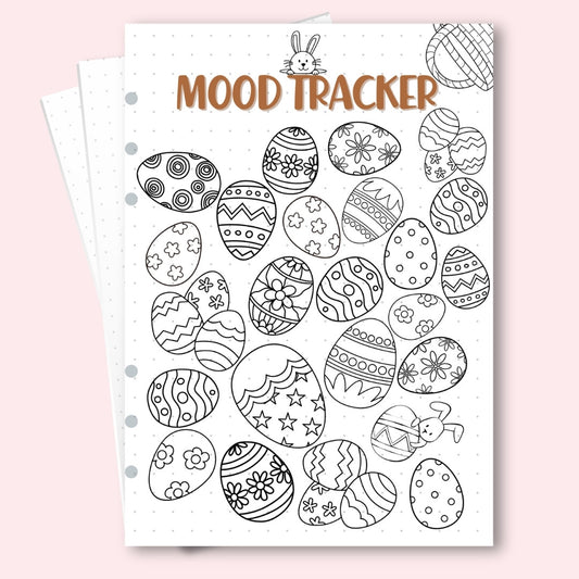 A5 mood tracker planner page April for mental health journaling