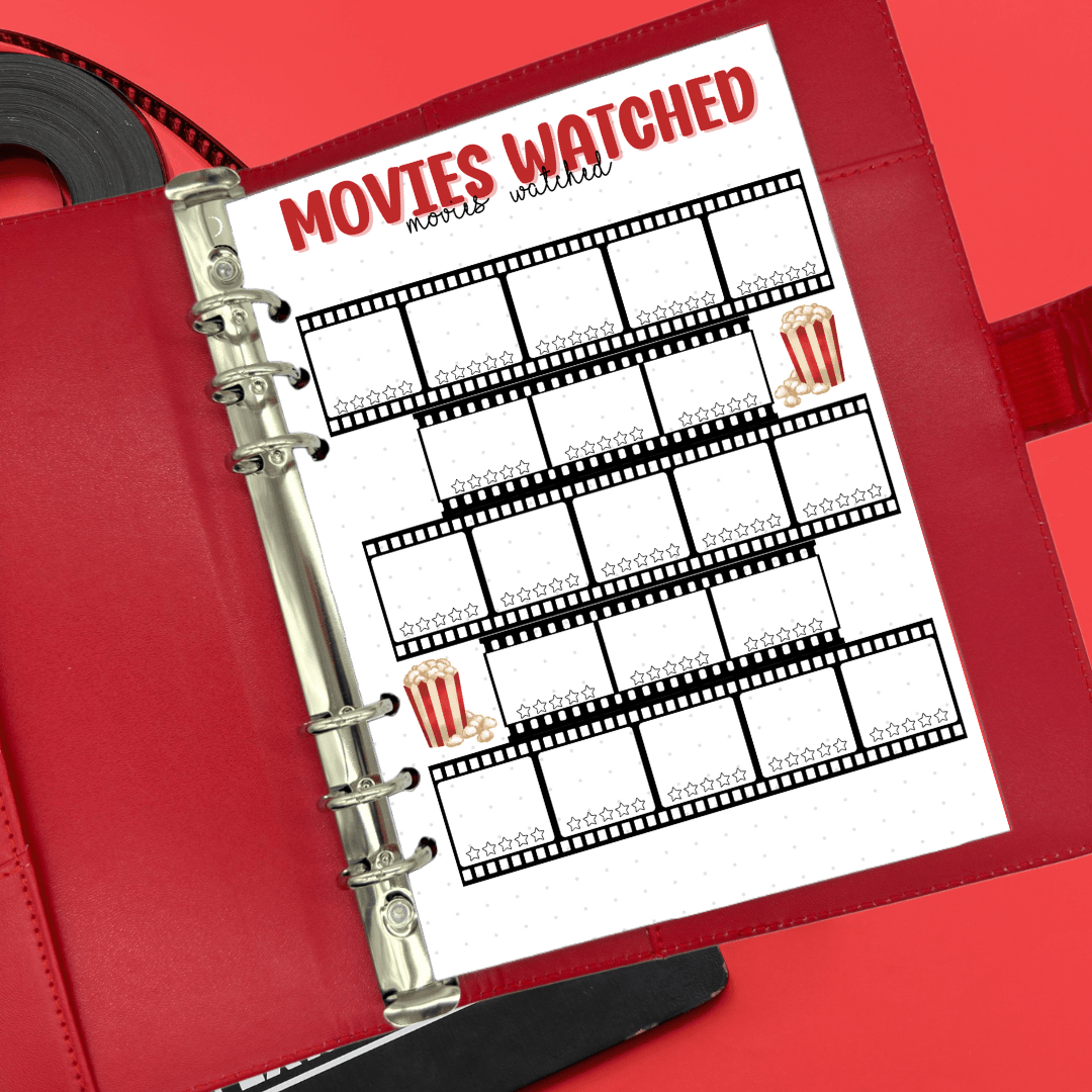 A5 movie tracking insert for building rewatch and recommendation lists
