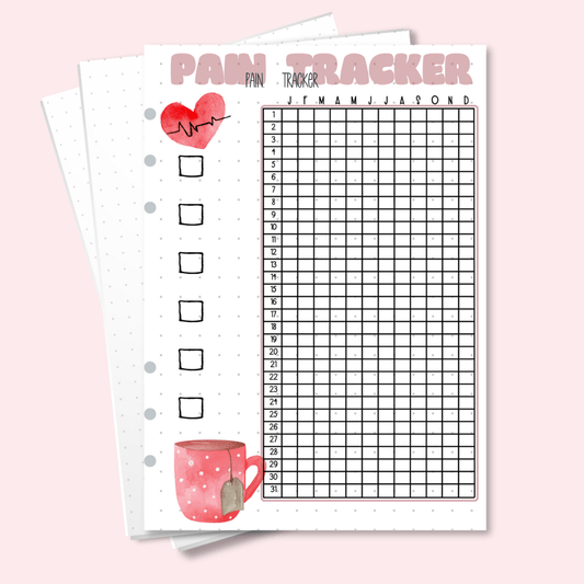 A5 pain tracker bullet journal insert
