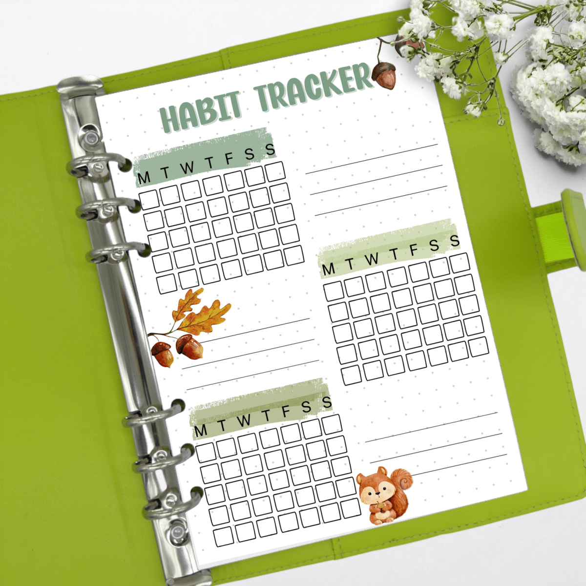 A5 planner insert for daily wellness and habits