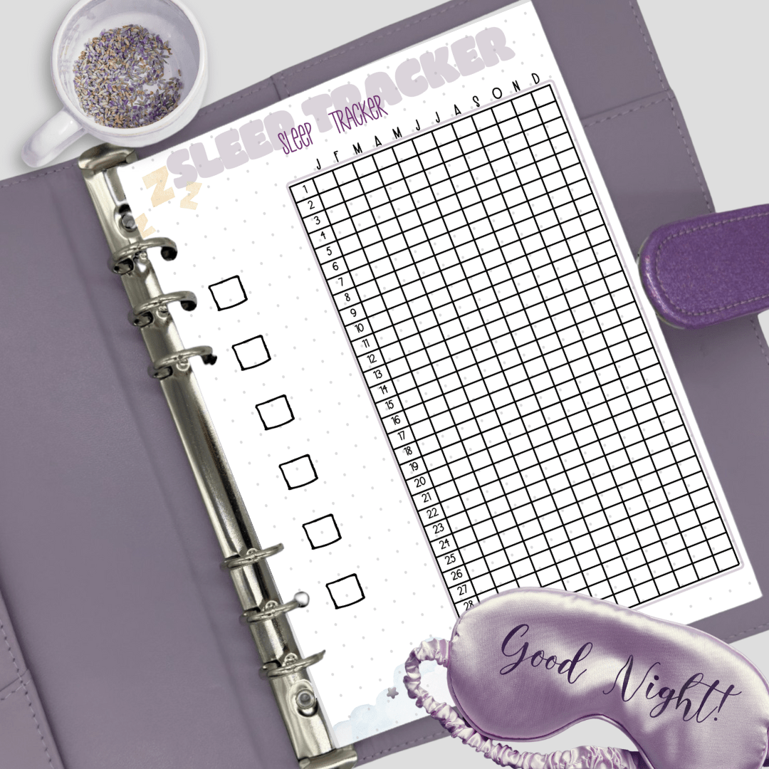 A5 planner insert for tracking sleep hours and quality daily