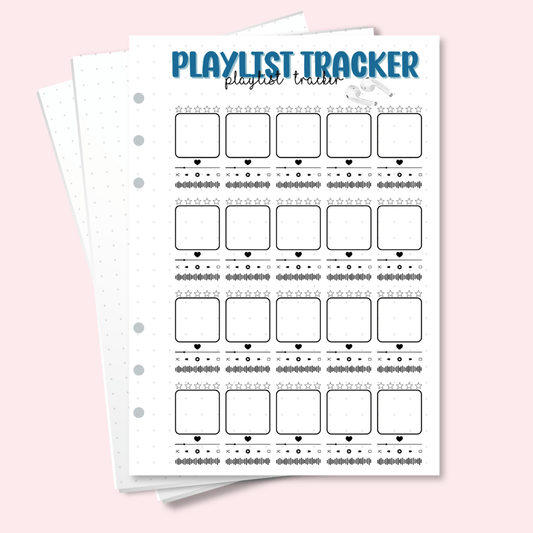 A5 playlist tracker bullet journal insert