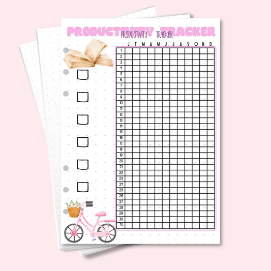 A5 productivity tracker bullet journal page