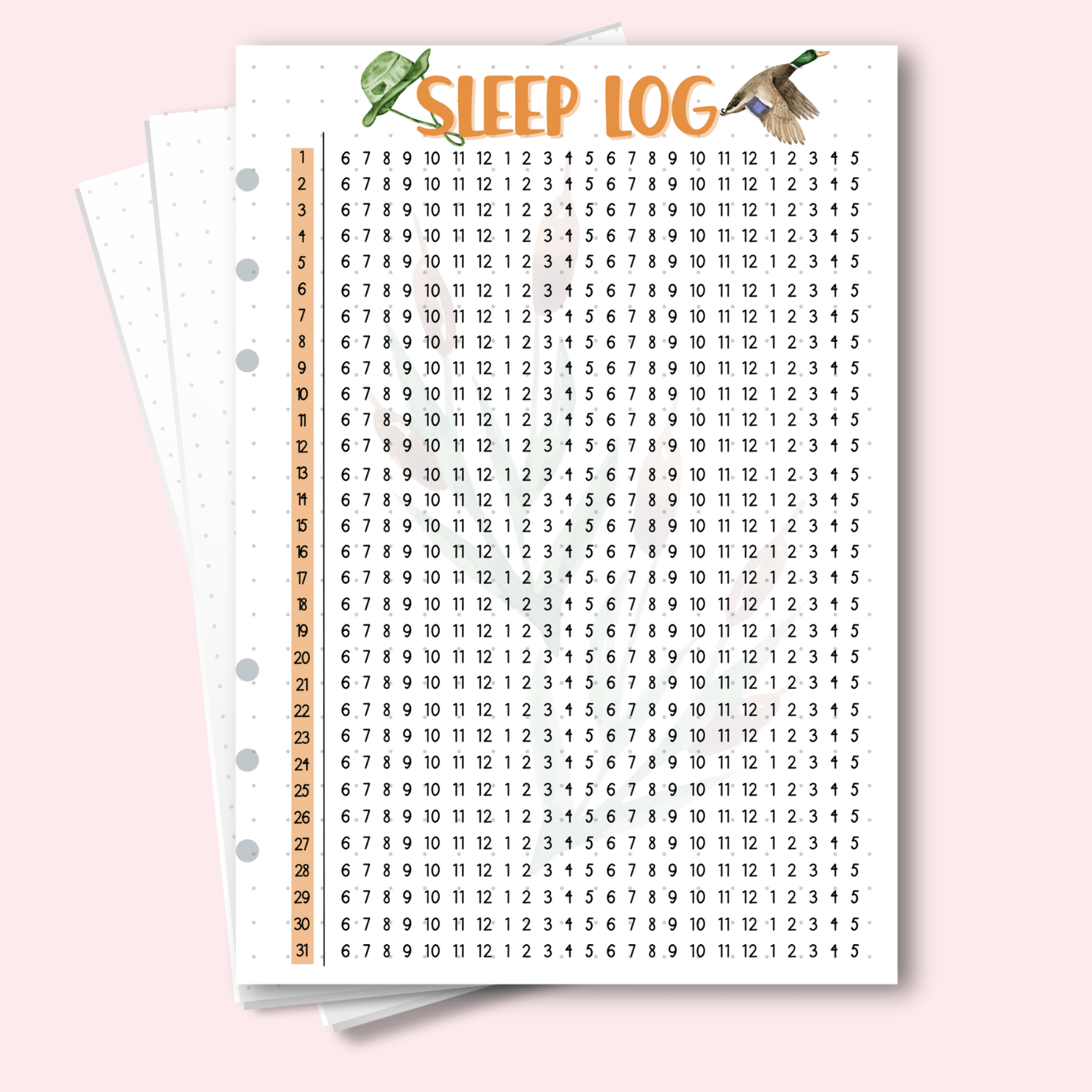 A5 sleep tracker for August 2025 bullet journal