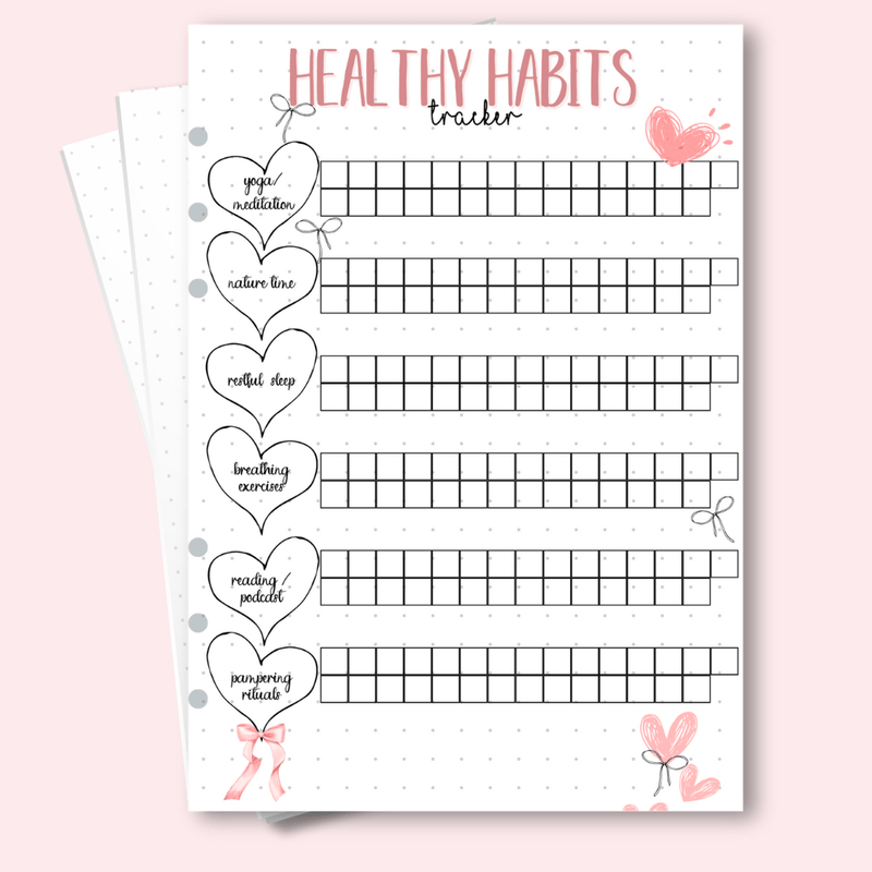 A5 Healthy Habits Tracker – Monthly Wellness at a Glance