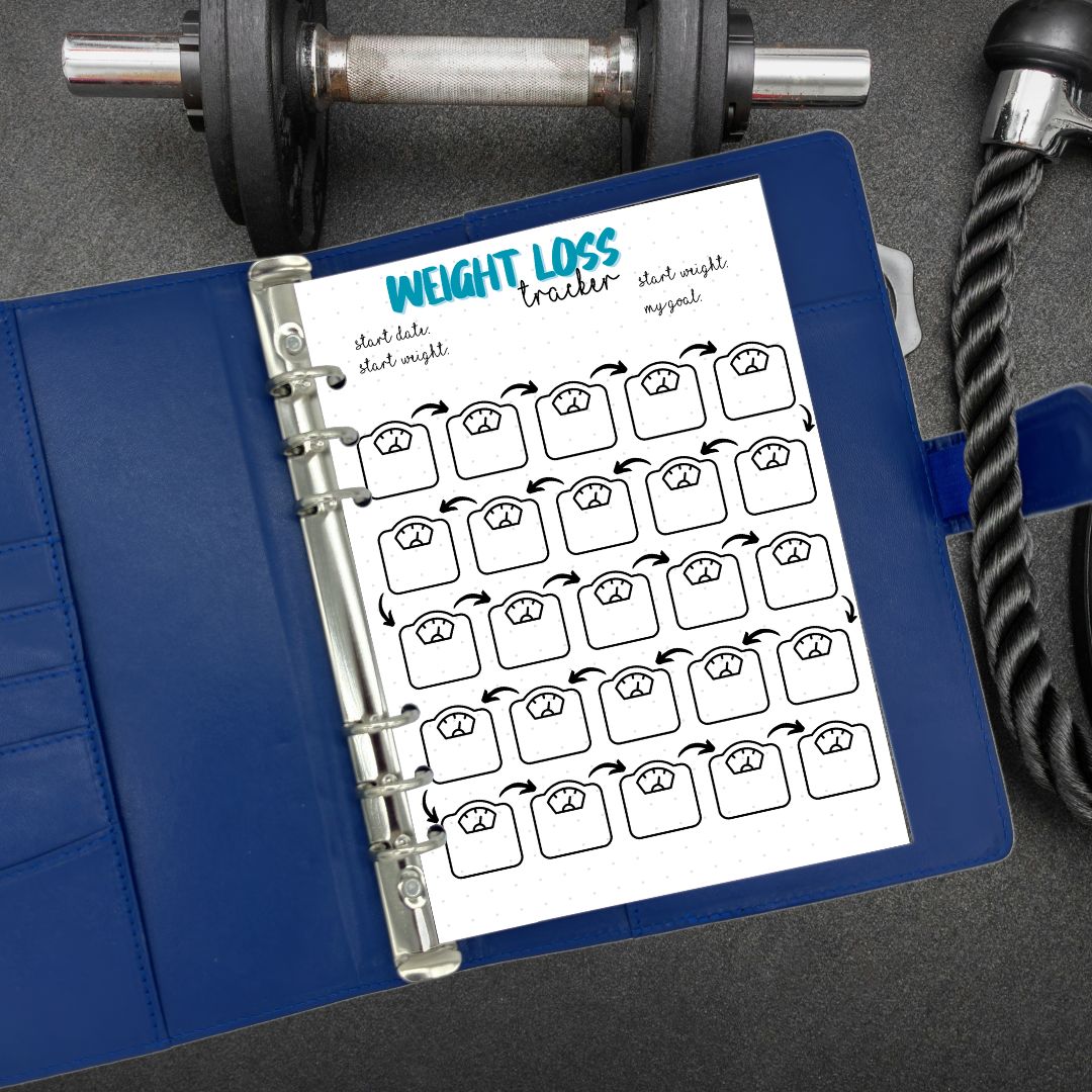 A5 wellness planner insert for goal weight tracking and mindful journaling