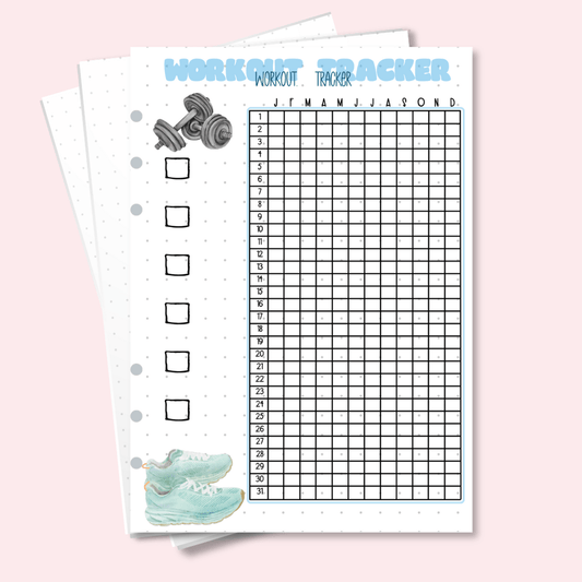 A5 yearly wellness tracker page for bullet journals and planners
