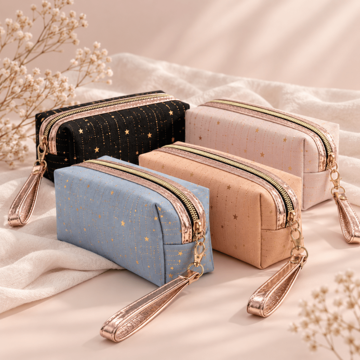 Large Sparkly Pencil Case – Waterproof Multi-Use Pouch with Strap
