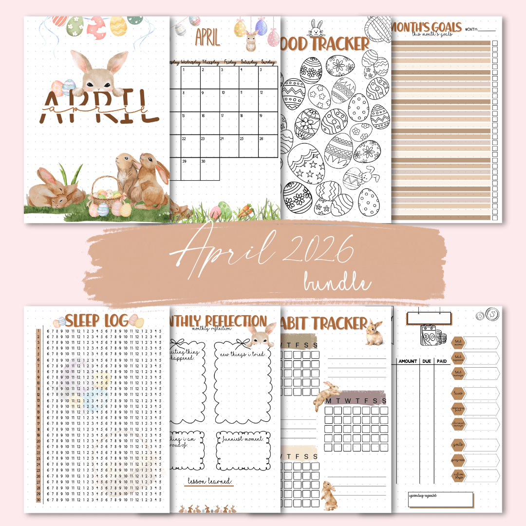 April 2026 monthly journaling pages for your bullet journal
