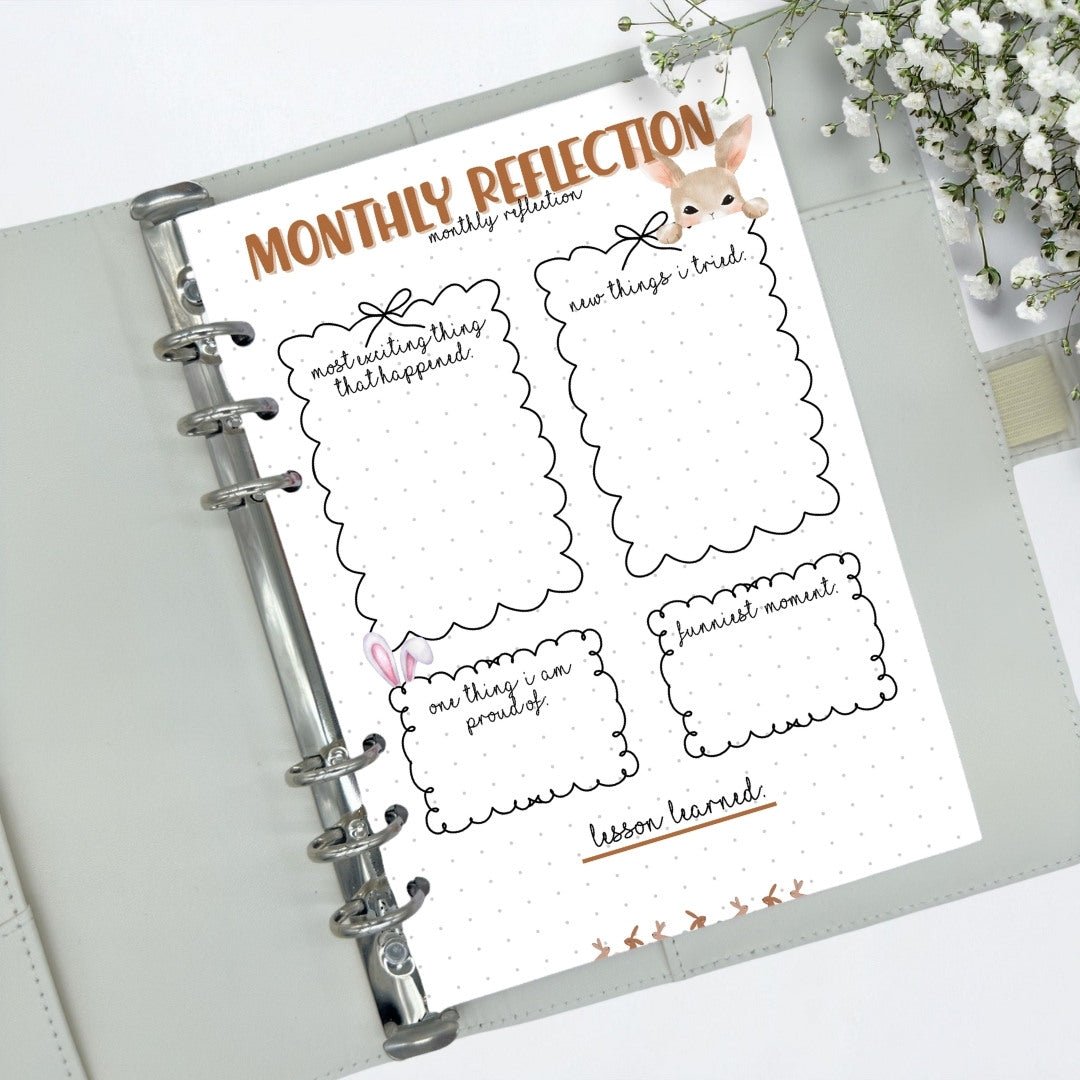 April reflection journal page A5 for personal growth and journaling