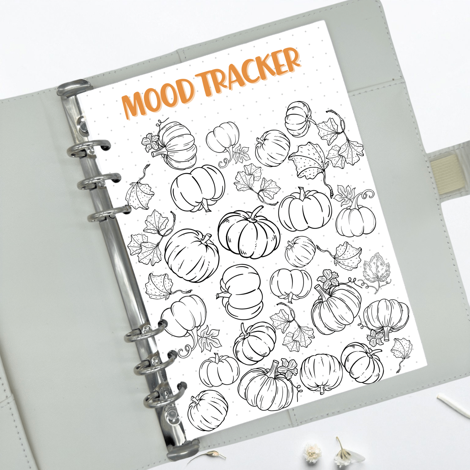 Autumn journaling page to track moods and emotions daily