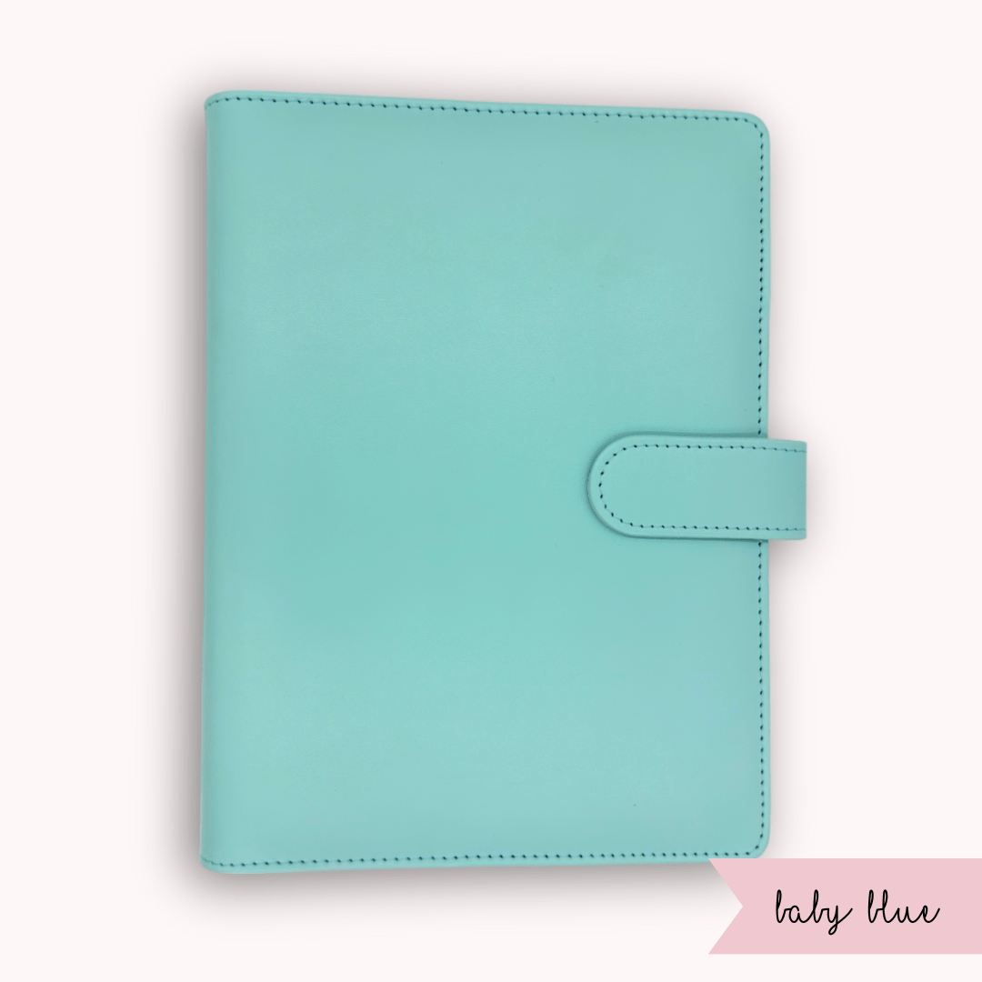Baby blue colour A5 bullet journal cover with 6-ring binder
