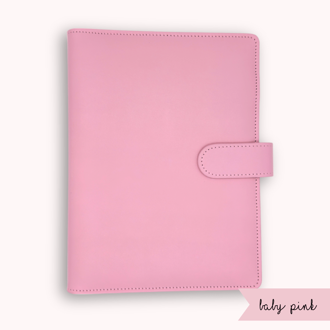 Baby pink colour A5 bullet journal cover with 6-ring binder