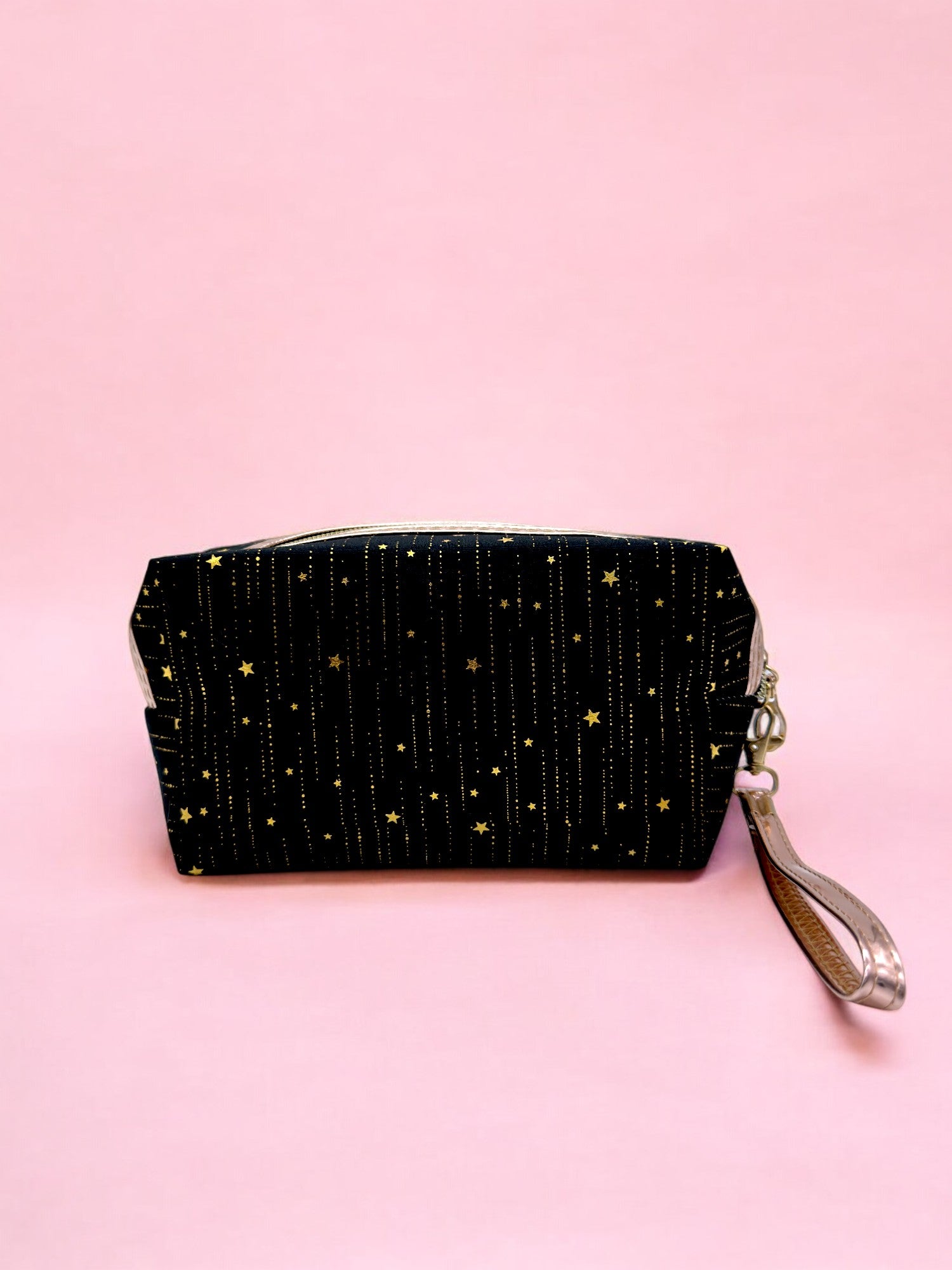 Black Multi-use glitter pouch perfect for makeup, hygiene items, or swimwear storage