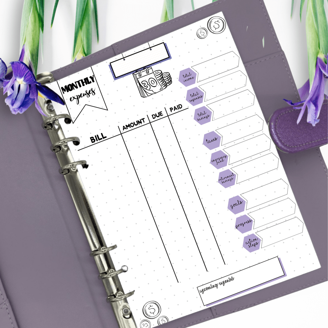 Budgeting journal page for June