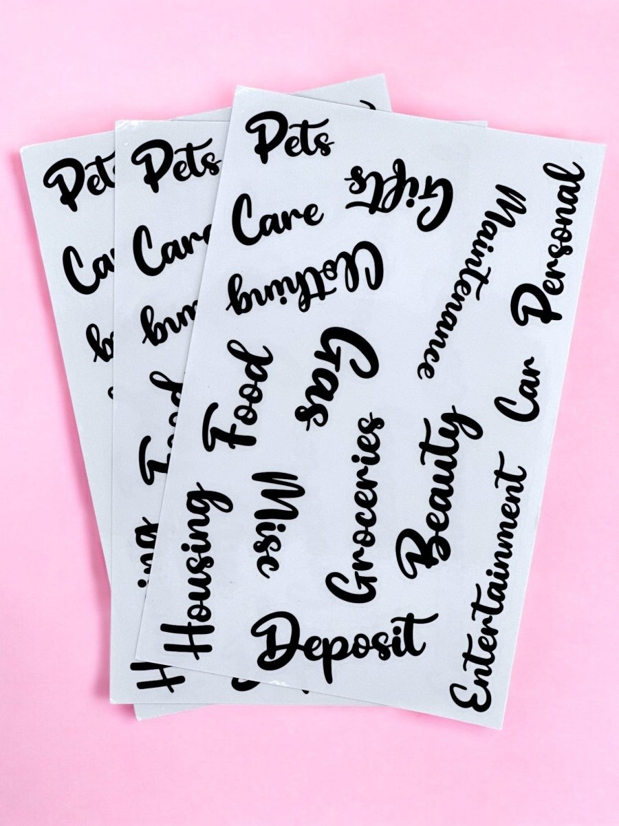 Budgeting stickers for your budget journal