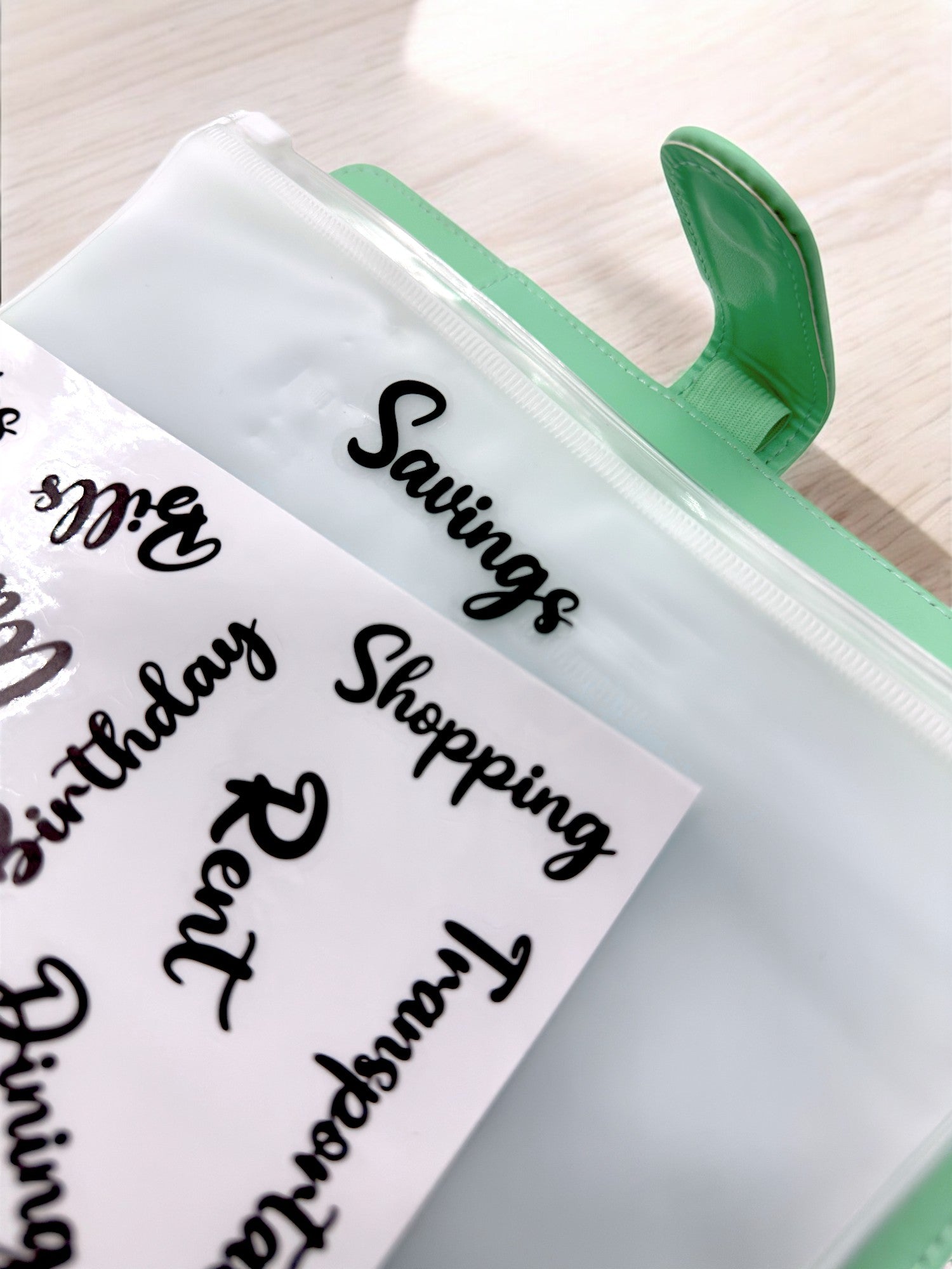 Cash envelopes and budgeting stickers for your budgeting journal