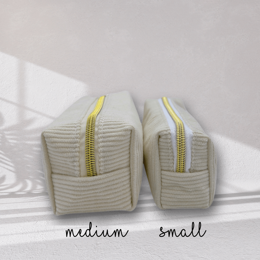 Chic cream velvet organiser case for pens, cosmetics, and personal items​