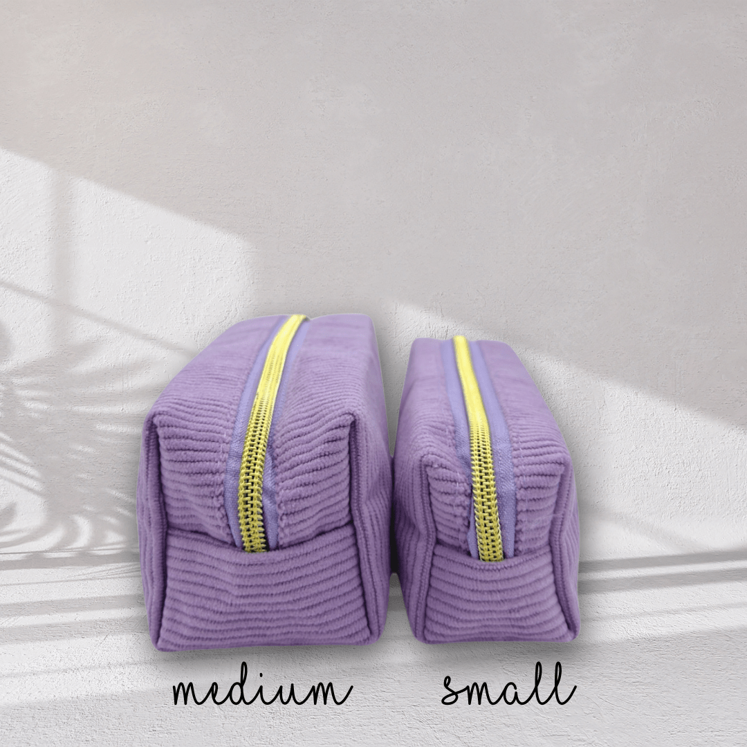 Chic purple velvet organiser case for pens, cosmetics, and personal items​