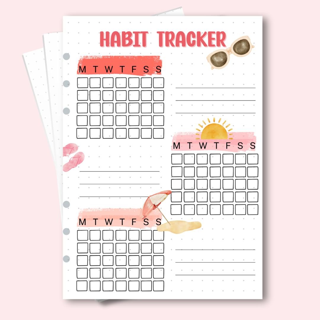 December 2025 planner insert for daily habit tracking