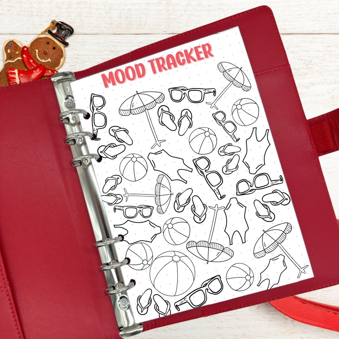 December 2025 summer mood tracker for mindful journaling