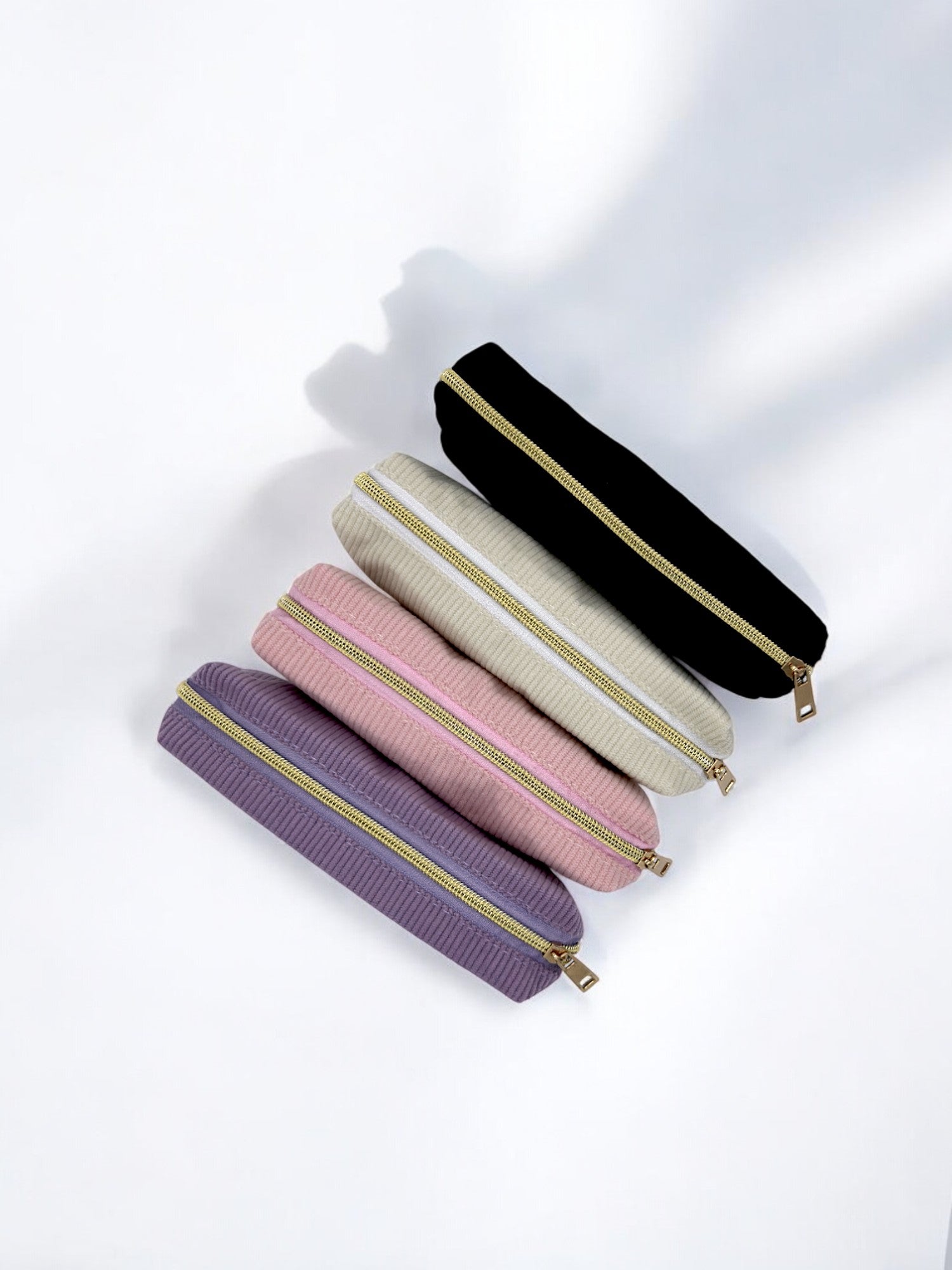 Elegant velvet pencil pouch with waterproof lining and secure zipper