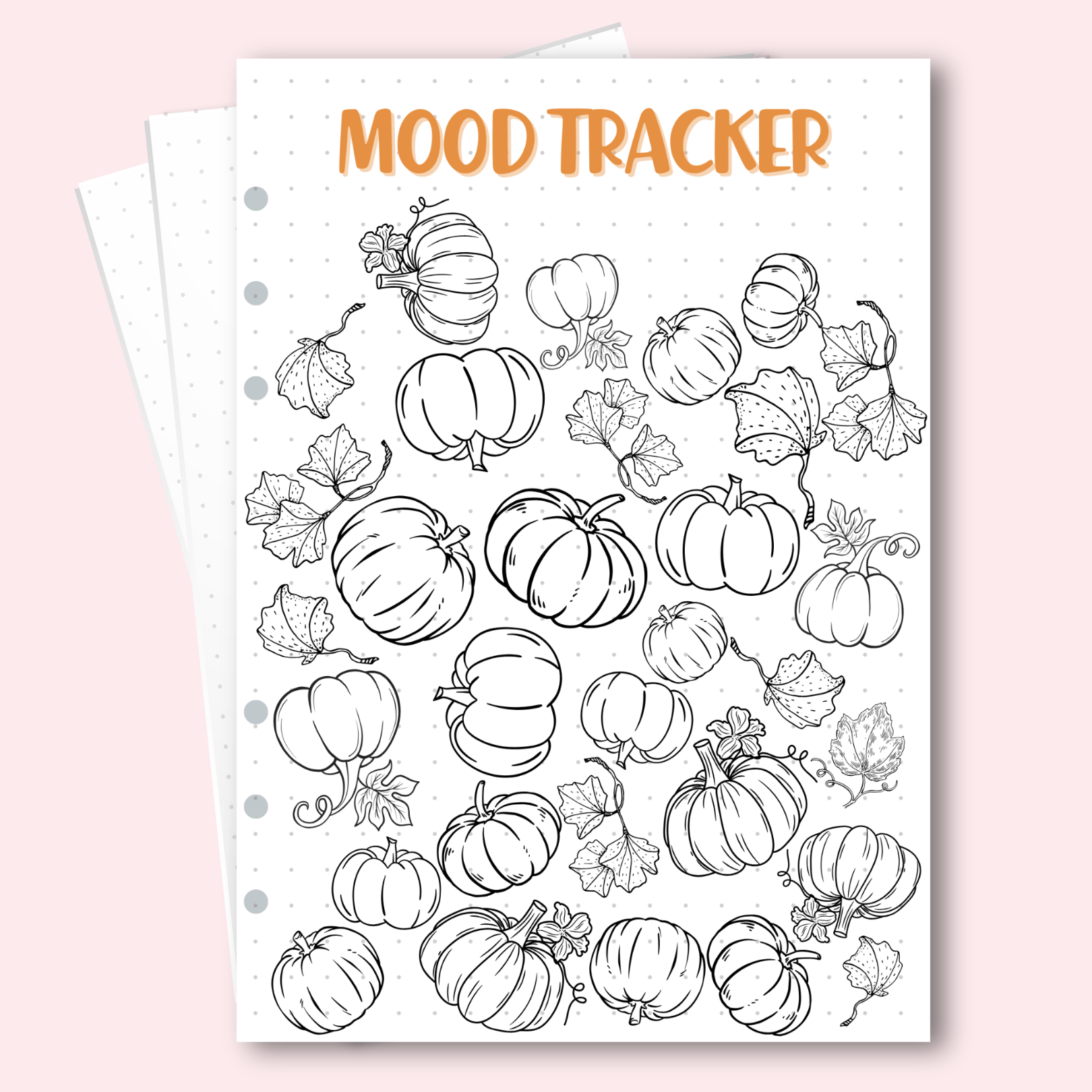 Festive October mood tracker for self-care journals Australia