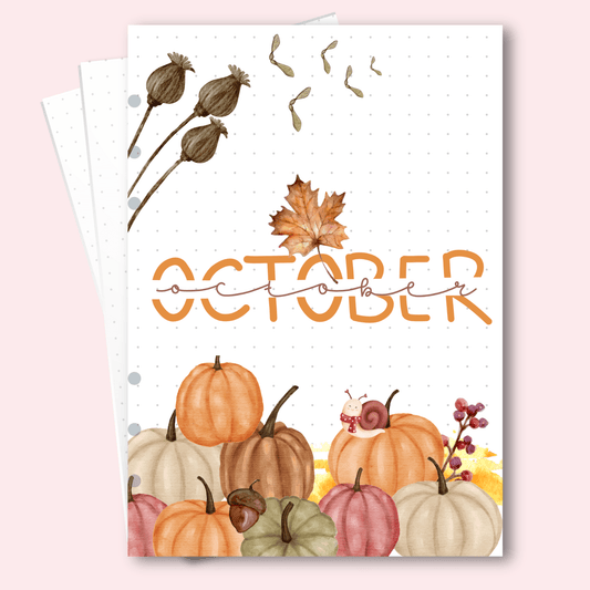Festive October planner divider page for self-care journals Australia.