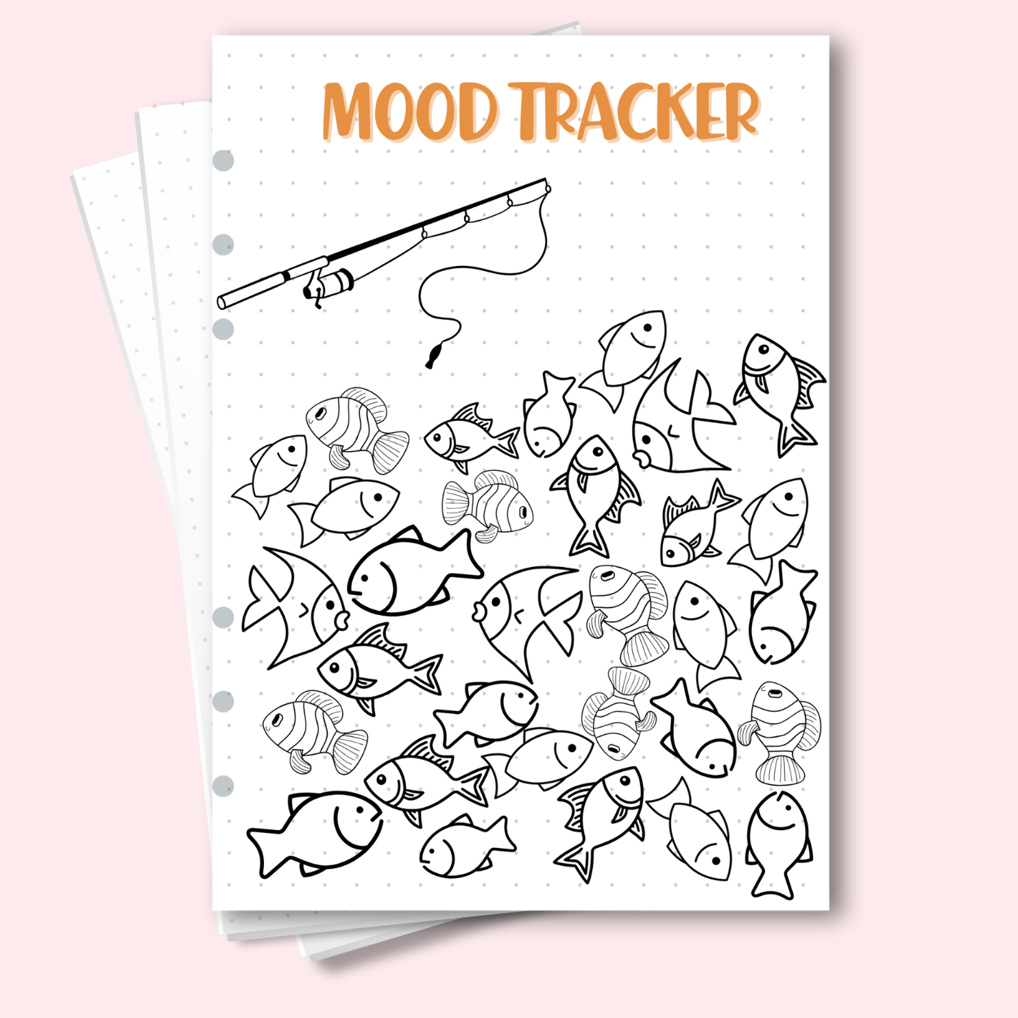 Fun and relaxing mood tracker insert for August journaling