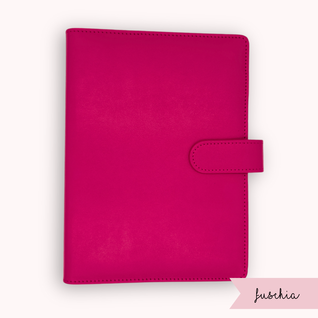 Fuschia pink colour A5 bullet journal cover with 6-ring binder