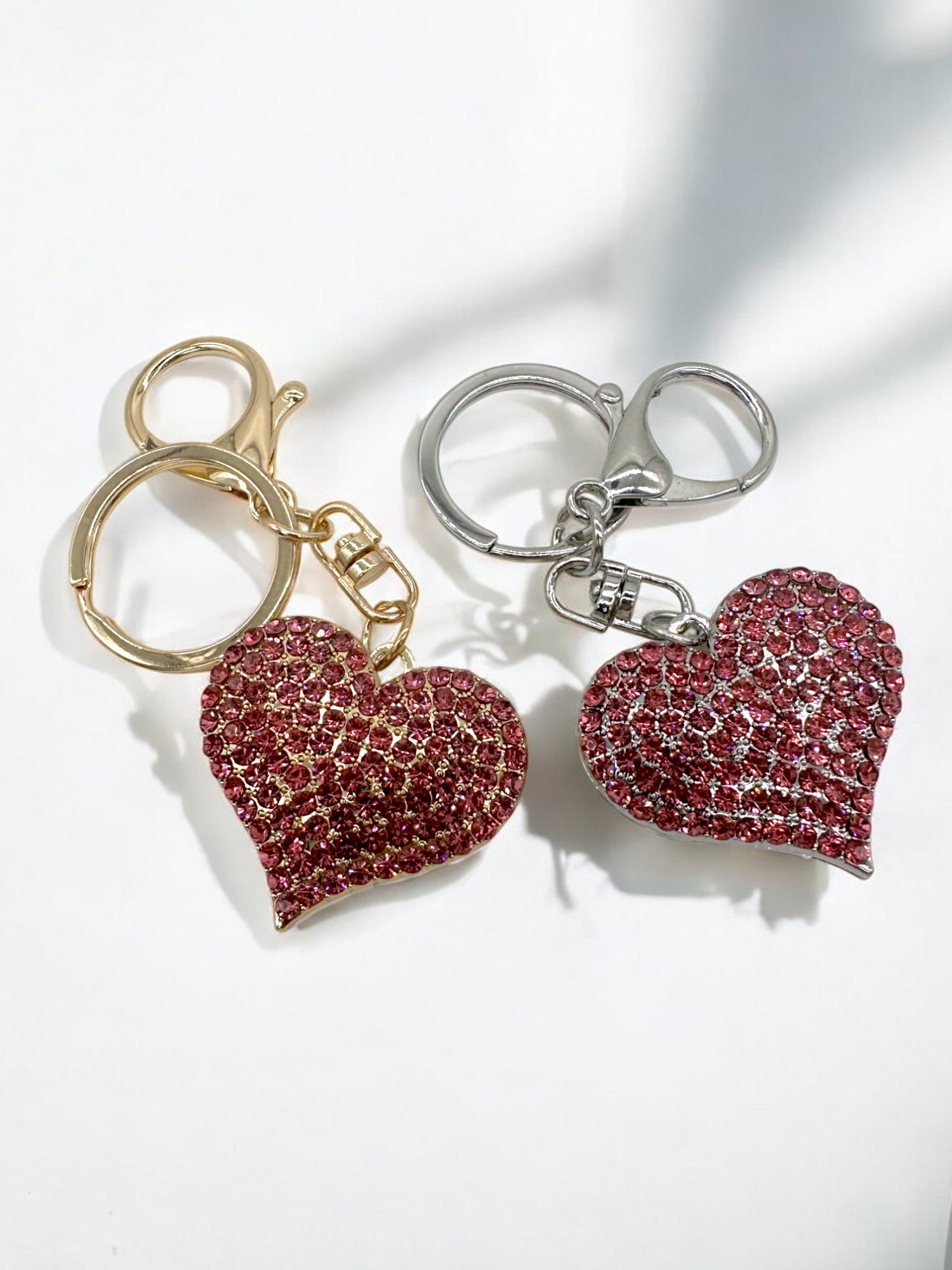 Gold and silver dark pink keychains for your bullet journal and keys