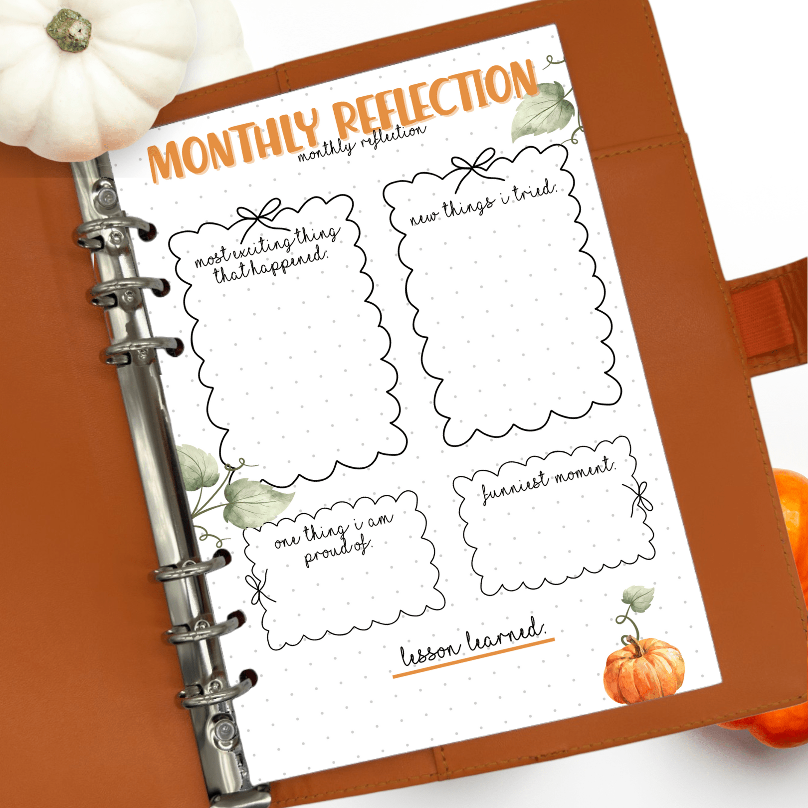 Guided reflection journaling page for October mindfulness.