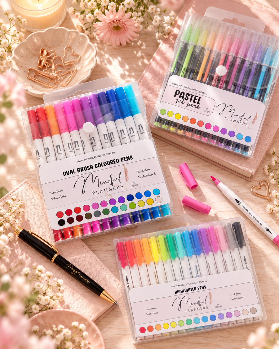 Journaling stationery on the table