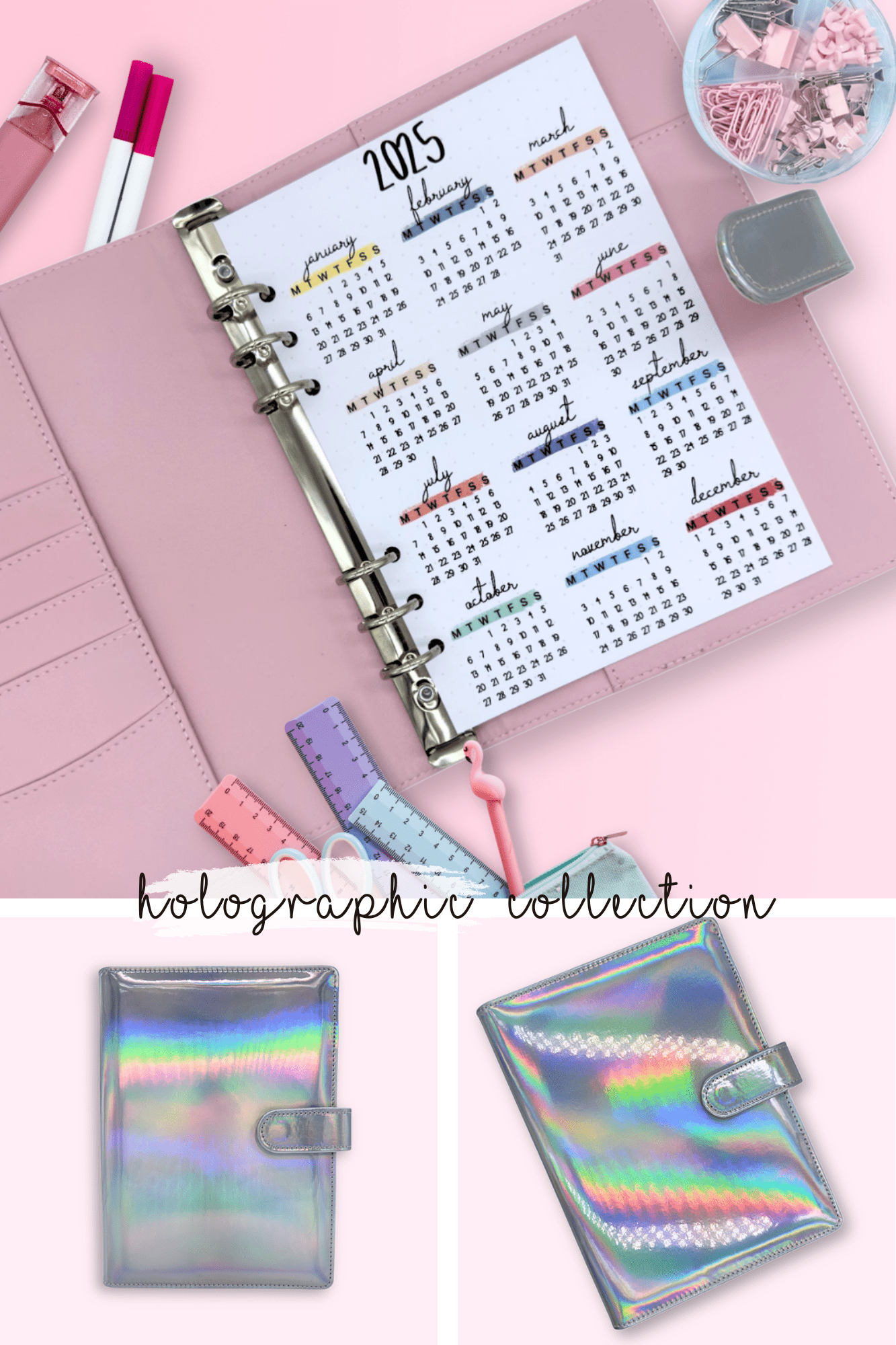 Holographic silver journal cover 