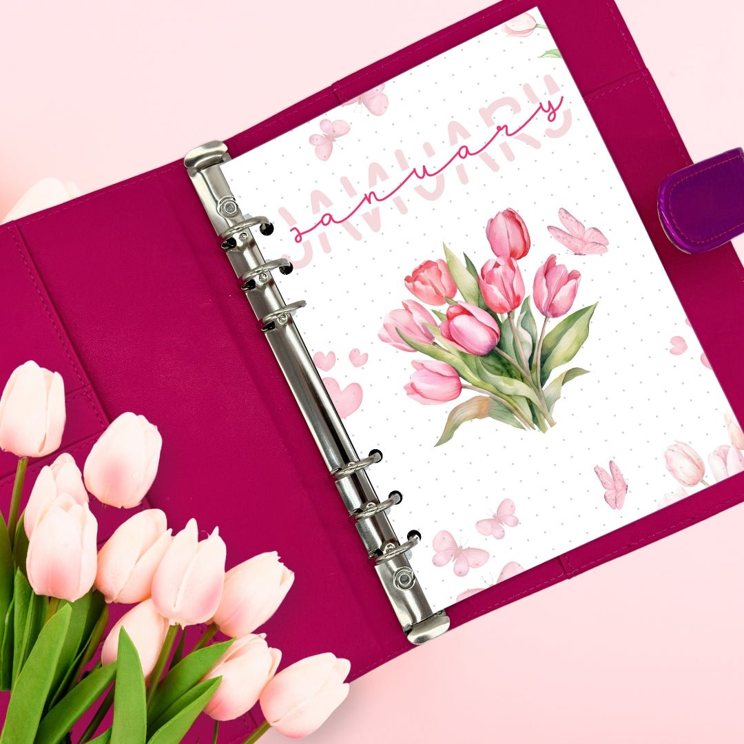 January 2026 journal cover page printed on premium cardstock for A5 ring binders