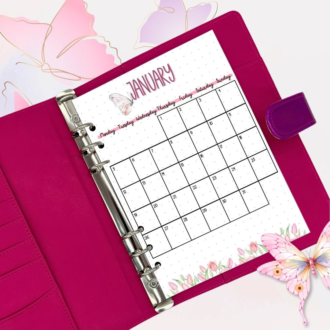 January 2026 monthly planner calendar page designed for calm and ADHD-friendly use