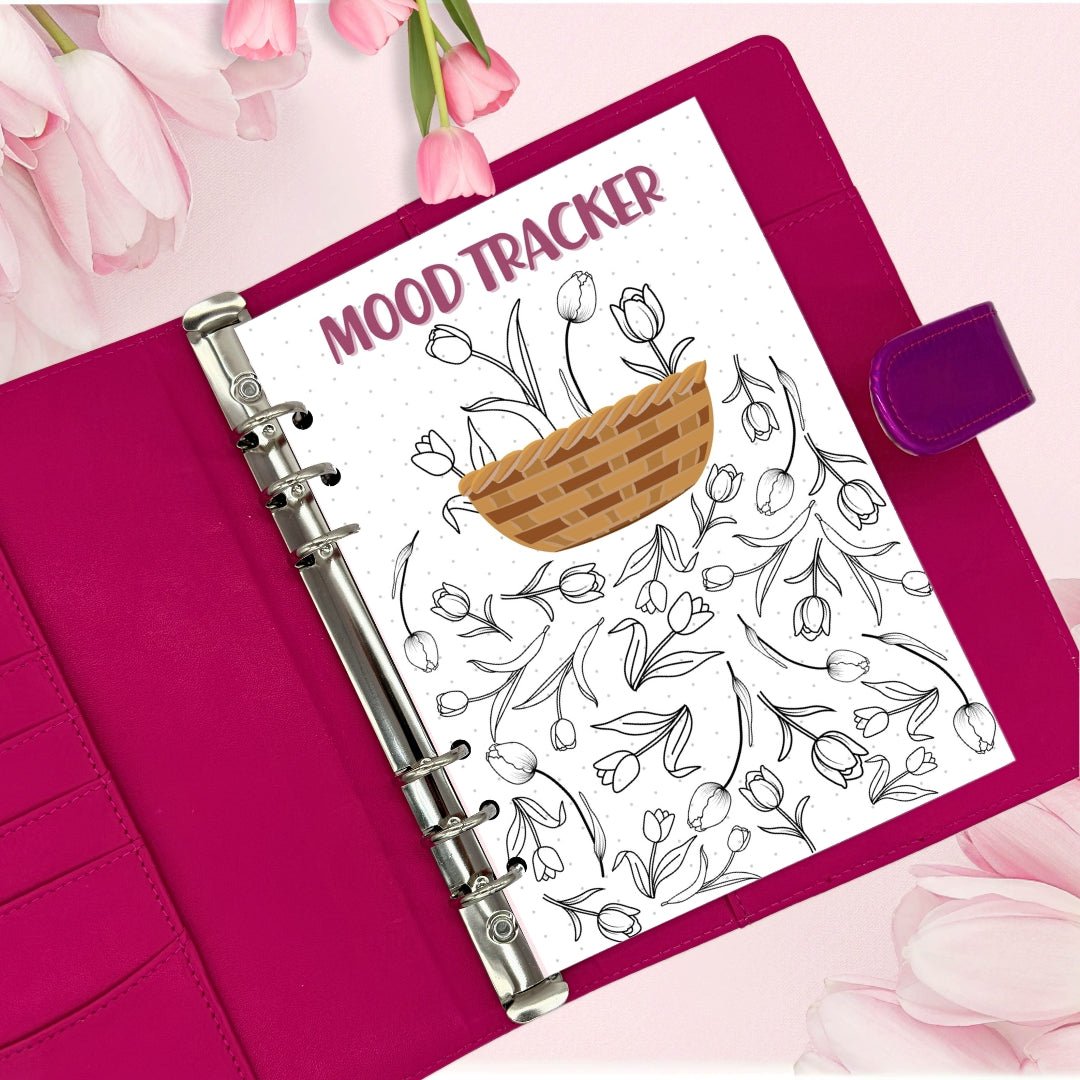 January 2026 mood tracker printed on premium cardstock for A5 ring binders