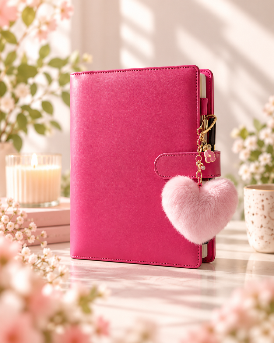 A5 fuchsia colour bullet journal cover