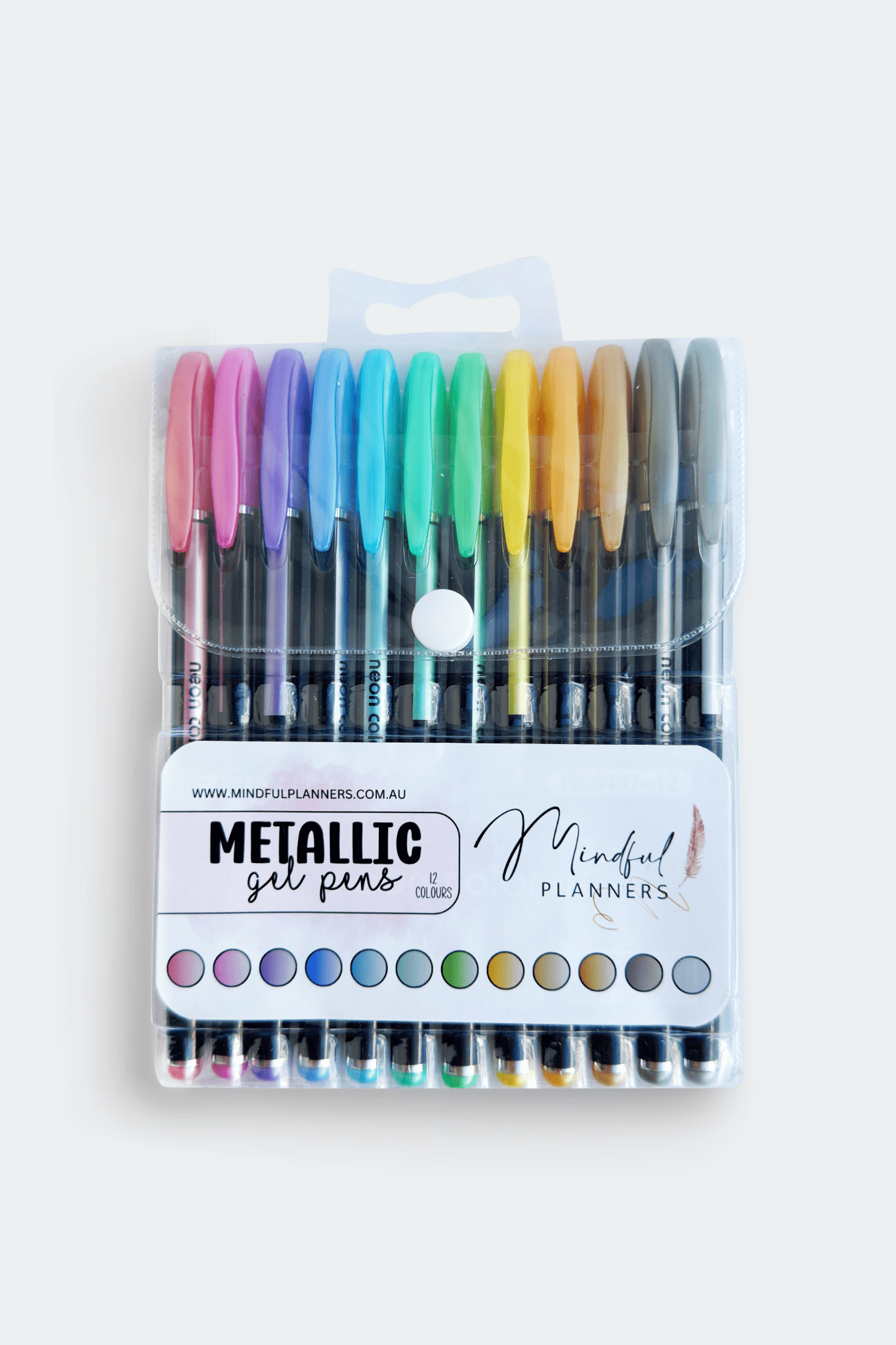 Metallic gel pen set with shiny ink and smooth flow