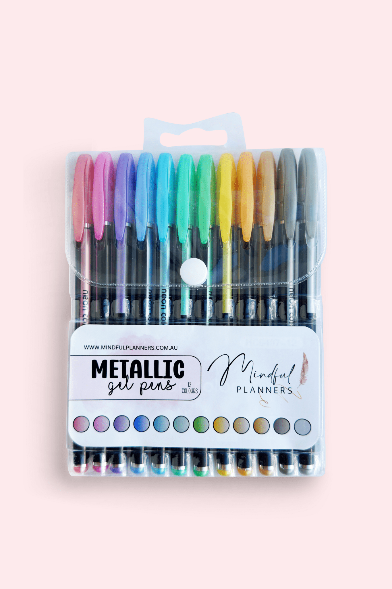 Metallic gel pens with bullet nibs for clean journaling